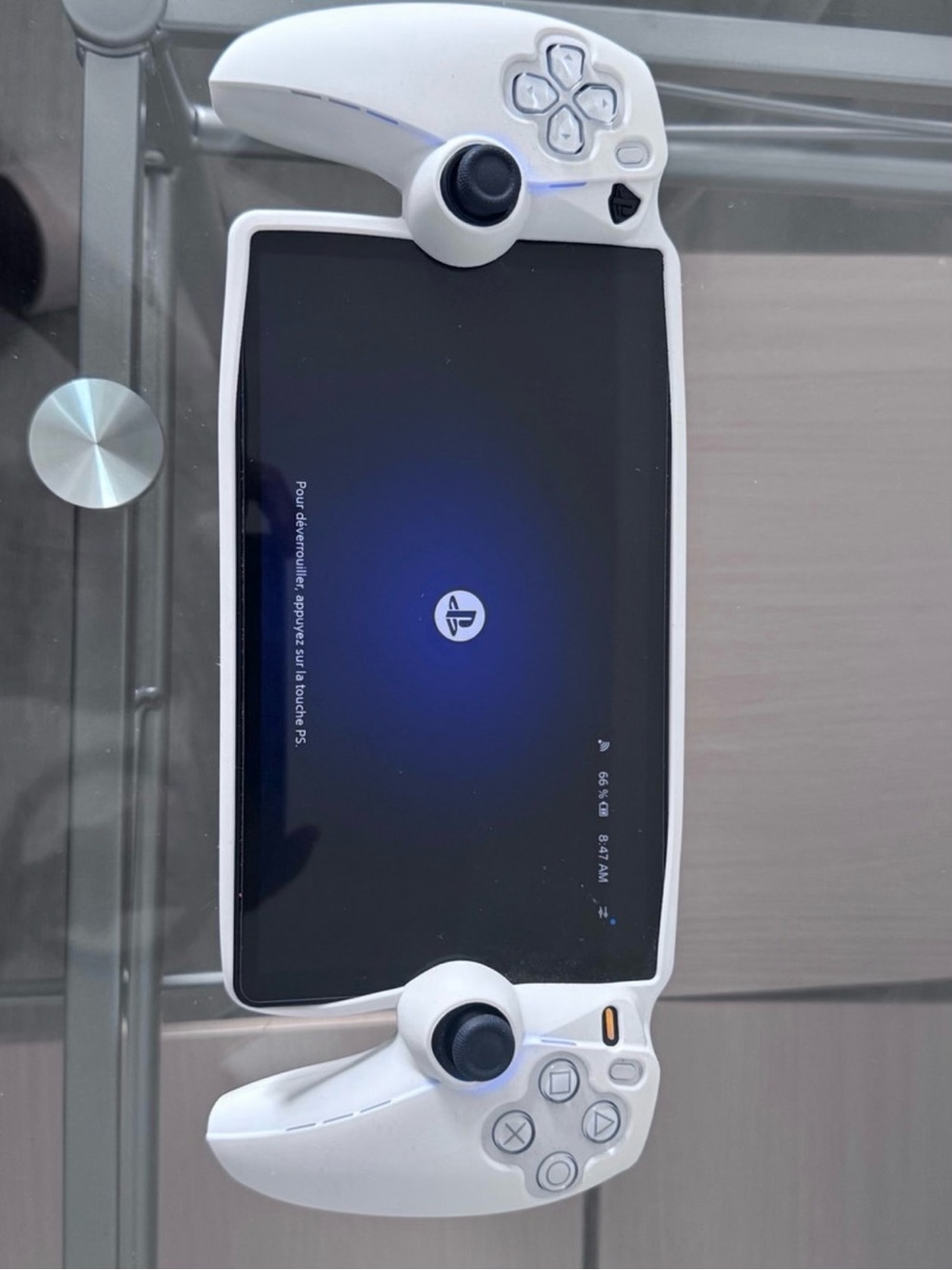 Sony White Portable Gaming Screen with Dual Thumbsticks